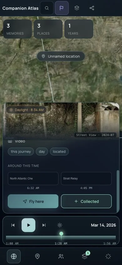 Companion Atlas mobile with Named places enabled